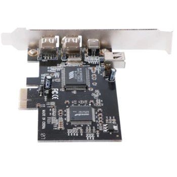 PCI-E 1X IEEE 1394A 4-портов (3 + 1) Адаптер за Firewire Карта За Заместване на Десктоп A06 21