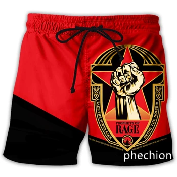 phechion/нови мъжки/дамски ежедневни панталони с 3D принтом Rage Band, модни градинска дрехи, мъжки свободни спортни шорти A222