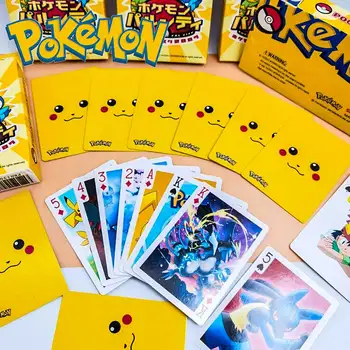 Pokemon Покер Kawai Пикачу Игра на карти, Всяка карта има Различен Красив Интересна фигура Парти Свободно време Аниме Детска играчка