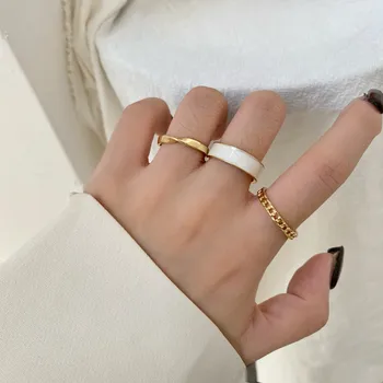 Radka Нов бохемски набор от които пръстени за жени, модни бижута, годежен пръстен с куха геометрия златен цвят