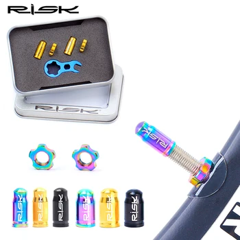 RISK Лека делото каране на автомобила от титанова сплав, цветни вентилът Presta/Schrader за МТБ BMX, аксесоари за пътят мотори RISK