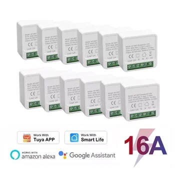 Sasha 16A мини WiFi ключ САМ 2-полосное управление Таймер Ключове реле на Монитора Умна живот Работа с Алекса Google Home Алис