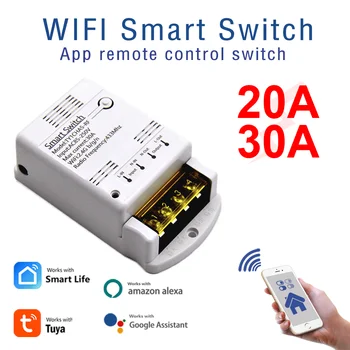 Sasha Smart Switch WIFI 4000 W 20/30A RF Релеен Модул 7-32 В 85-250 В Smart Life Безжичен Ключ Дистанционно Управление С Алекса Google