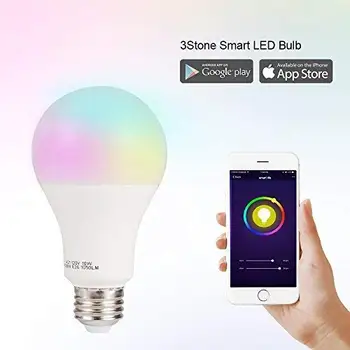 Smart А21 RGBW Топли бели и цветни led Лампи, Led Крушки с Горивото чрез Wi-Fi приложението, Бели, Поддържани JK965