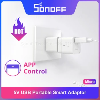 SONOFF Micro 5V USB Smart WiFi адаптер за Безжичен ключ, гъвкаво и преносимо дистанционно управление чрез приложение eWeLink Поддръжка на Алекса