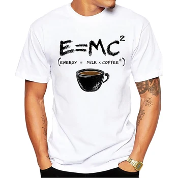 TEEHUB Fashion Energy = Milk x Coffee Мъжка Тениска С Принтом Смешно Уравнението на Живота, Ризи с къс ръкав, Тениска Harajuku