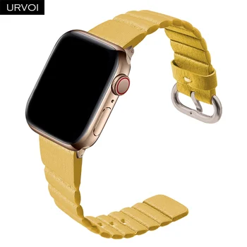 URVOI кожена линия за Apple watch ultra series 8 7 6 SE 543 каишка за iwatch кожена каишка с магнитна тока удобен мек