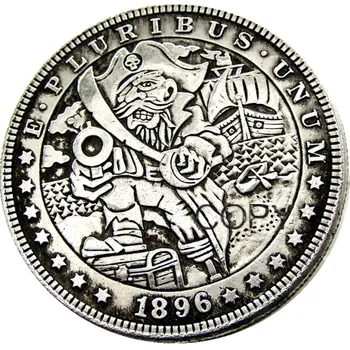 US Hobo 1896 Morgan Dollar ръчно изработени, със сребърно покритие копирни монети