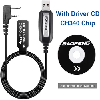 USB кабел за програмиране Baofeng K-Head и cd-диск със софтуер за двуканална радиостанция Baofeng UV-5R BF-888S UV-13 PRO UV-16