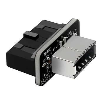 USB3.0 19P/20P към адаптер TYPE-E Вътрешен вертикален адаптер на предния панел Максимална скорост на предаване 10 gbps за дънната платка на компютъра