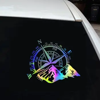 Vinyl стикер, цветна украса на колата, Самоклеящийся цветни компас, минно дърво, графична стикер за кола