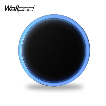 Wallpad L6 Стенен прекъсвач на 1 група, бутон за включване изключване, кръгова led индикатор лампа, захранване 5 цвята, безплатен комбинация 