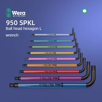 WERA 950 SPKL HF шестостенния ключ с продълговата топка винт L 1,5-10 мм, цветен храст, черно лазерен шестостенния ключ