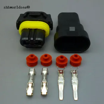Yierxjwshx 2 комплекта 2-контактни 9005 HB3 Женски-мъжки автомобилни кабелни конектори за контакти, на съединителната глава Адаптер гнезда HB3