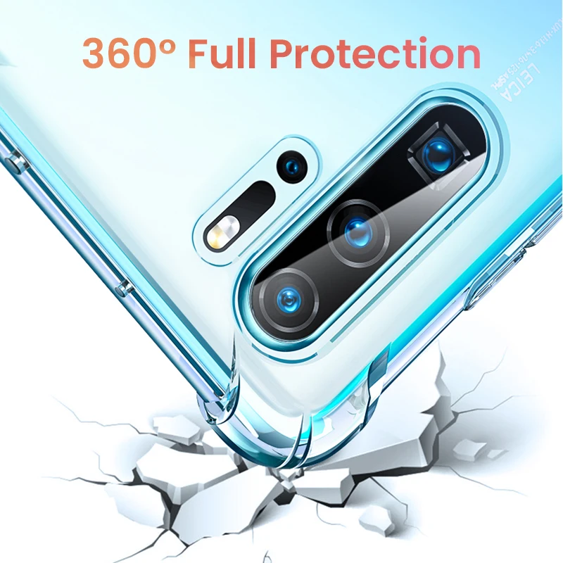 Луксозният ултра тънък прозрачен устойчив на удари силиконов калъф за Huawei P Smart Z S Pro Plus 2019 2020 2021, мека делото от TPU