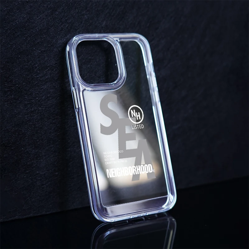 Ins SEA Letter Черен прозрачен калъф за Iphone 11 12 13 Pro 14 XS Plus Max X XR, мека рамка, стикери, акрилни калъф за носене, устойчив на удари калъф
