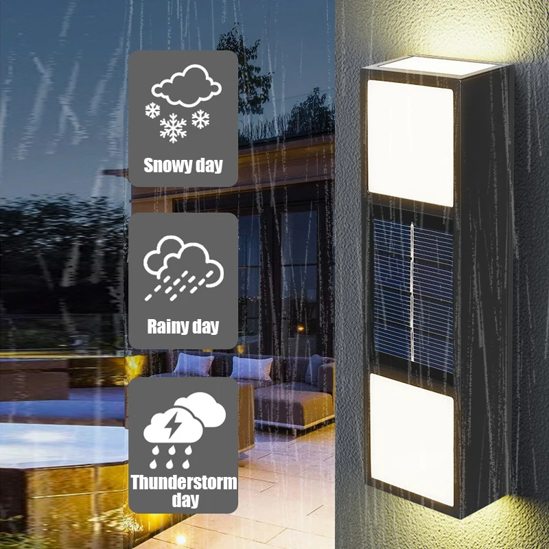 Led слънчев, с монтиран на стената лампа за външно осветление Ip65, водоустойчива акумулаторна батерия на слънчева енергия, с монтиран на стената лампа за големи сгради, декорация на двора