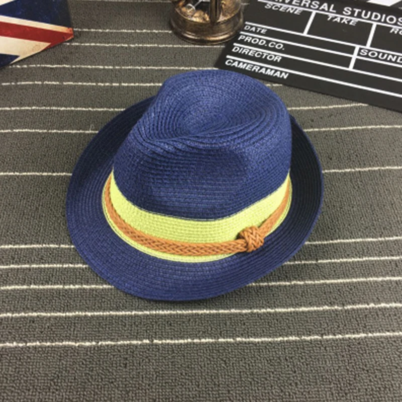 Лятната сламена шапка в стила на британската джаз за мъже и жени, слънчеви каубойски шапки за плажни пътуване, модни панама с козирка, рибарски шапки