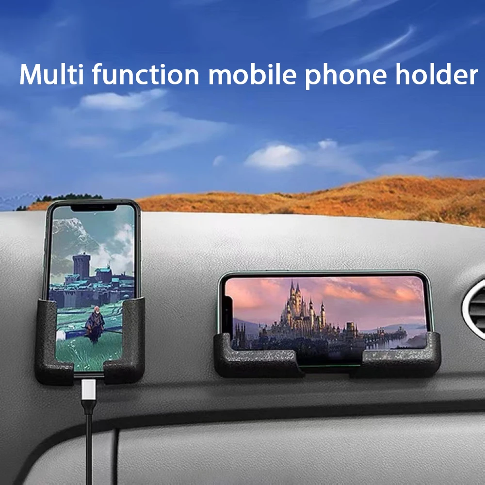 Многофункционална кола за телефон, монтиран на стената, самозалепващи етикети, стенни куки, поставка за мобилен телефон, аксесоари за интериор на автомобила