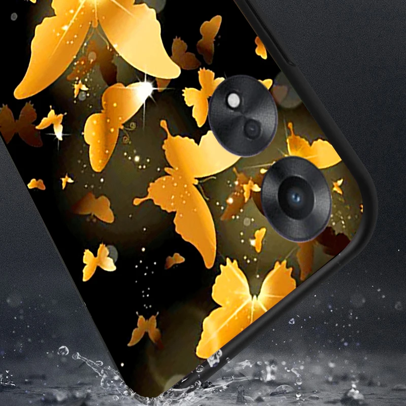 Калъф за телефон OPPO A78 5G от мек силикон TPU с хубав дизайн във формата на цвете и любимци на задната броня
