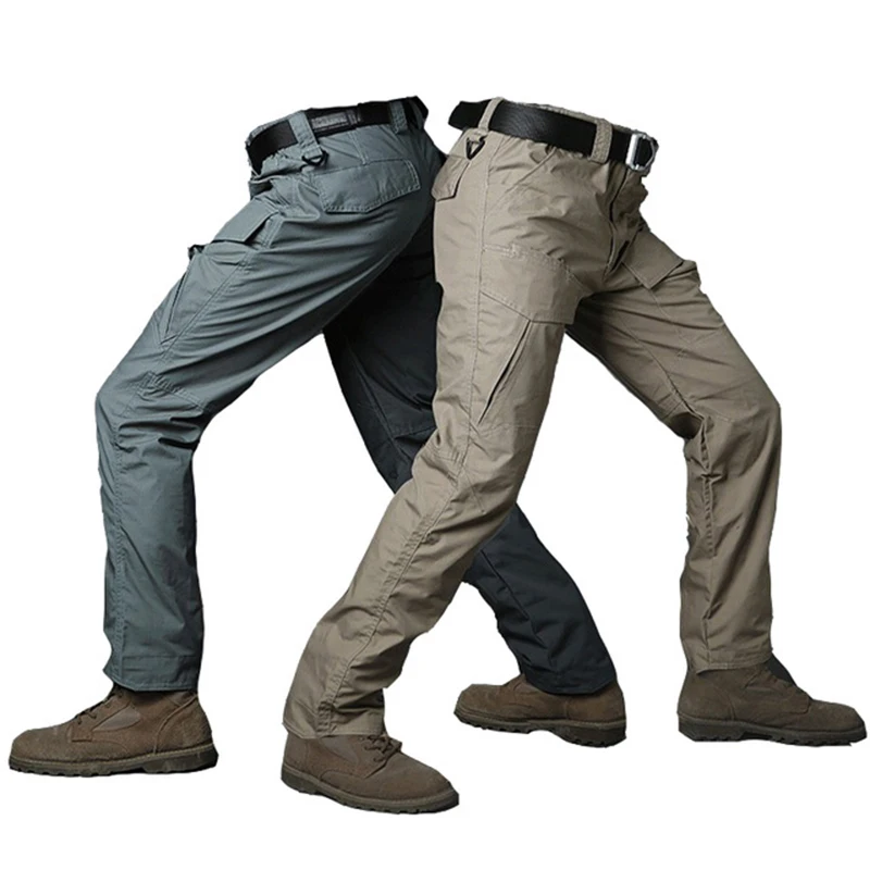 Водоустойчив тактически панталони от памук, Rip-Stop, мъжки камуфляжные военни панталони-карго, мъжки армейските панталони с много джобове
