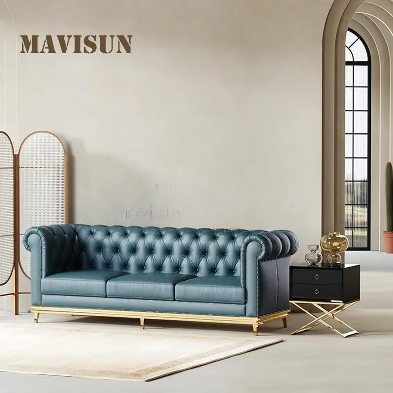 Нов Модерен светъл Луксозен Модерен скандинавски кожен диван в минималистичном стил за дневната, модерен, лесен диван за мебели за дома