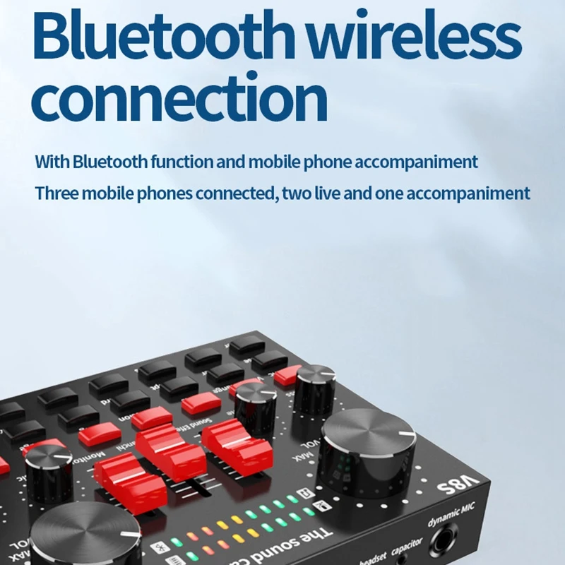 Bluetooth Професионална звукова карта за директно излъчване USB аудиоинтерфейс Смесител DJ Звук от Микрофон за запис на Китара