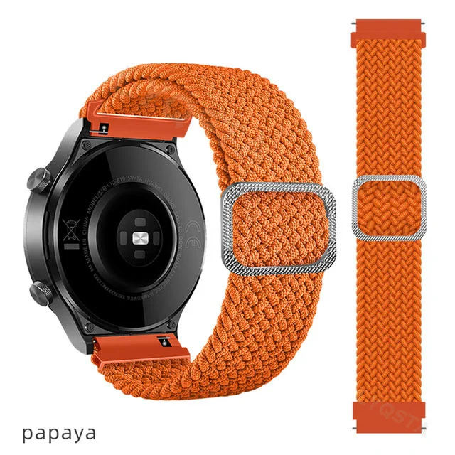 uhgbsd Каишка за Samsung Watch 5 4 Еластични найлонов каишка 20 мм/22 мм Регулируеми каишки за часовници Huawei Gt3 Тъкани