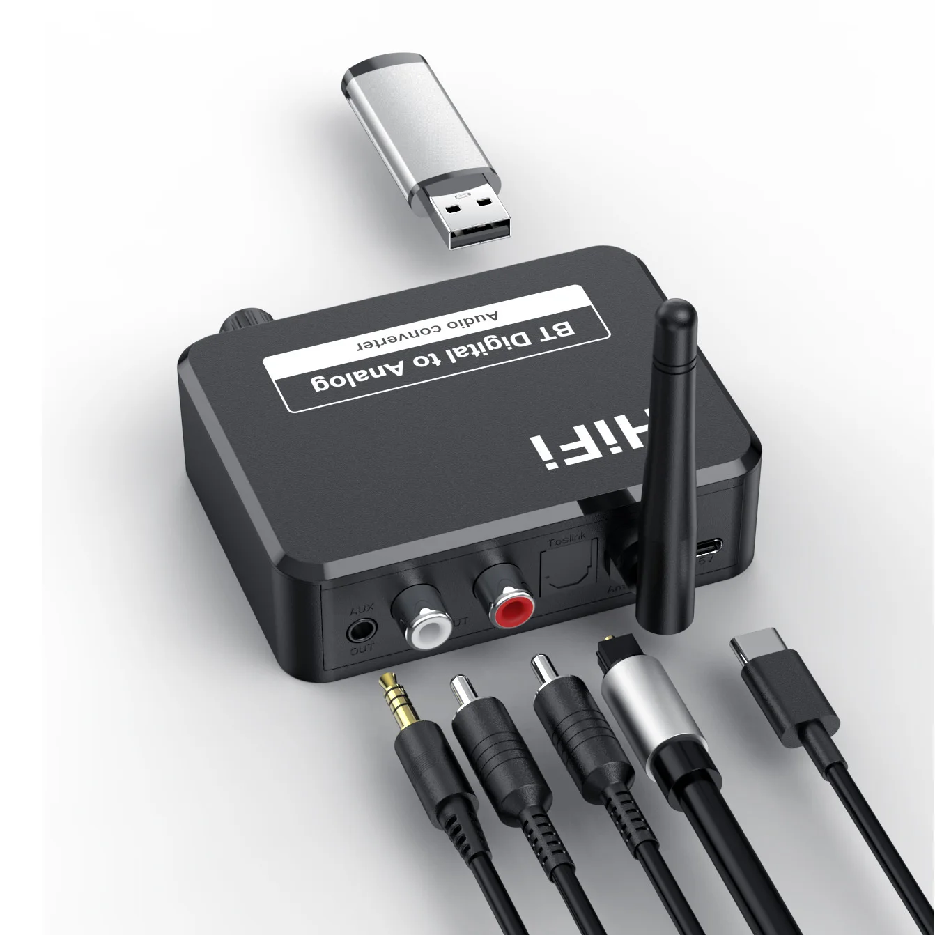 Цифрово-Аналогов Аудио Конвертор Адаптер SPDIF Toslink Оптични Влакна и 3.5 мм AUX вход RCA Bluetooth 5,1 Приемник За Усилвател