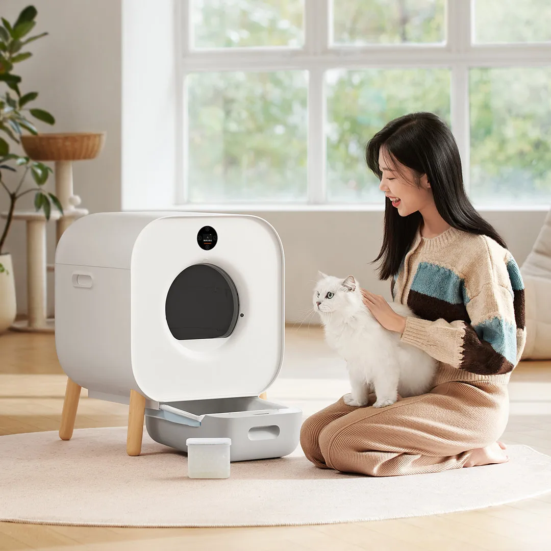 XiaoMi XiaoWan Автоматична Самопочистваща Кутия за котешки Тоалетни Преносимо Кораб Умен котешката Аксесоари за Котки работят с приложение Mijia