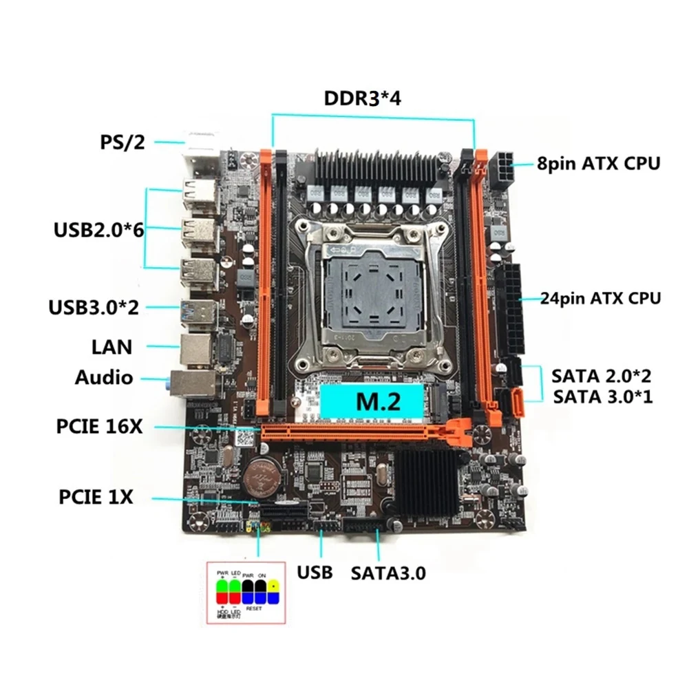 X99H десктоп дънна платка B85 с чип LGA2011-V3 DDR3X4 ECC Сървър памет слот M. 2 NVME PCI-E 3,0x16 SATA3.0 + кабел SATA