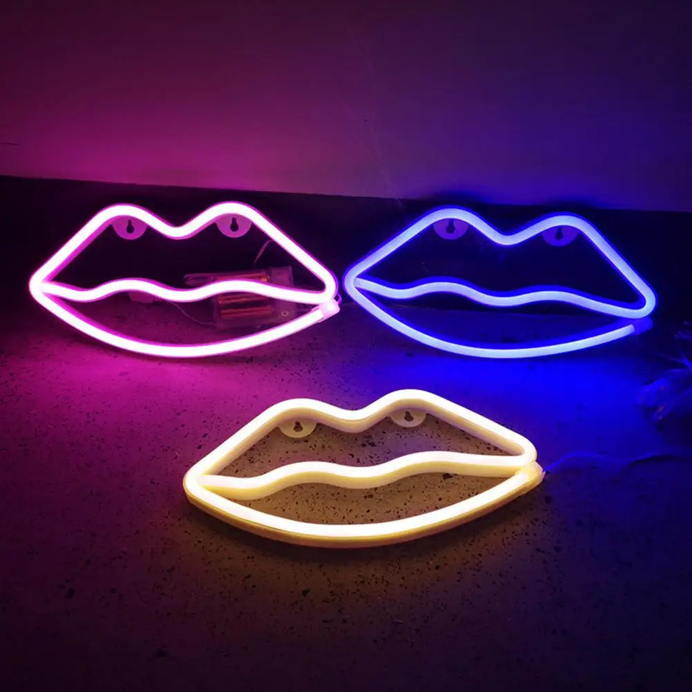 Неоновите светлини във формата на устните в стил ретро, привличане на вниманието, под формата на устни, led неонова реклама, монтиран на стената лампа, Украса на стаята, Подарък за спални