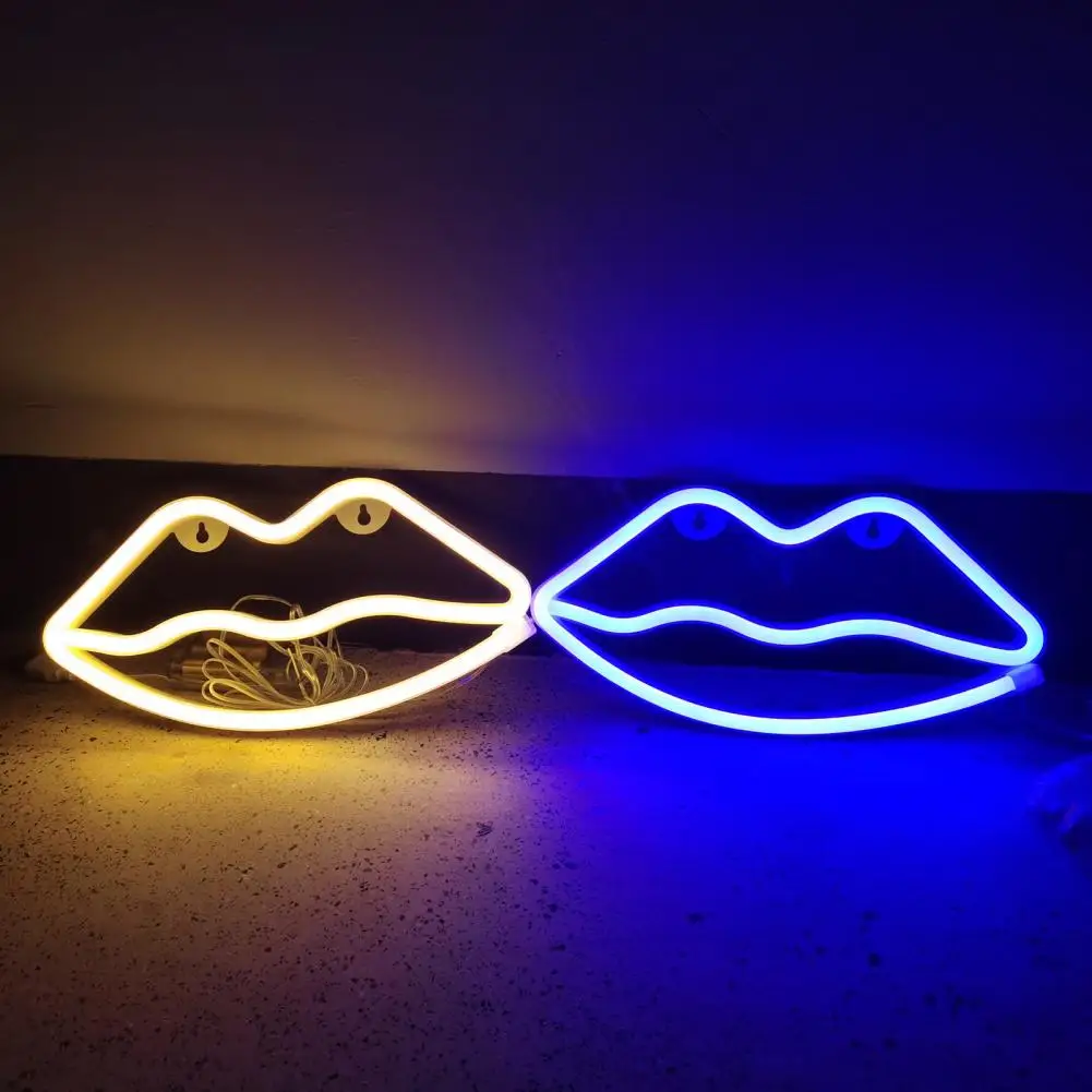 Неоновите светлини във формата на устните в стил ретро, привличане на вниманието, под формата на устни, led неонова реклама, монтиран на стената лампа, Украса на стаята, Подарък за спални