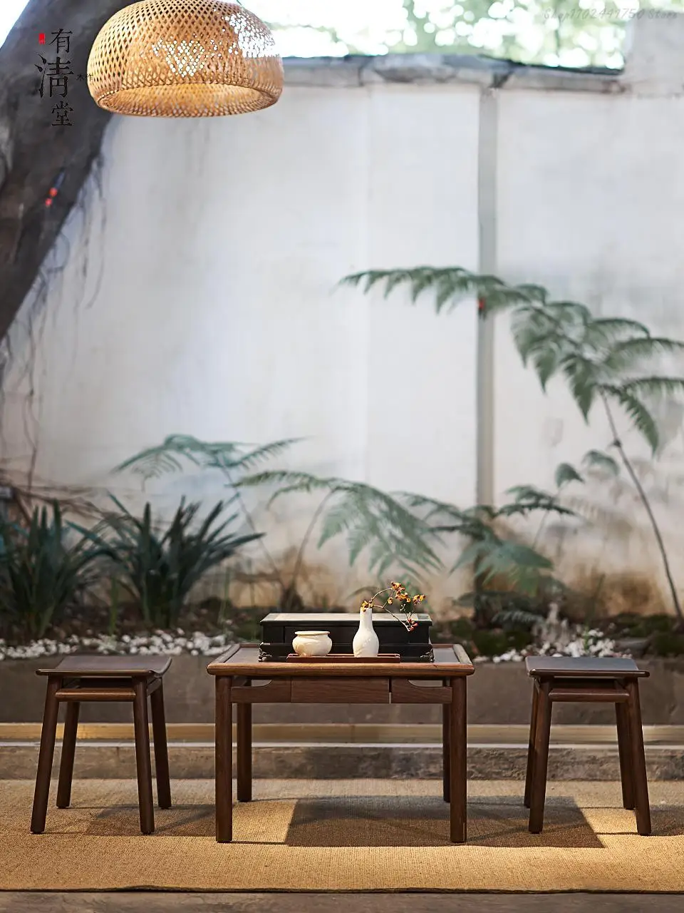 Новият китайски стол от масивно дърво, черен орех, дзенская мебели за отдих, кунг-фу, чай кратък табуретка, правоъгълен кратък табуретка