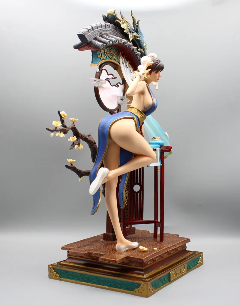 48 см Фигурка King Of Fight Chunli Фигурки Chinoiserie Аниме Фигурка Секси Hentai Gk PVC Статуя Модел Кукли Голям е Размерът на Настолни Играчки Подарък