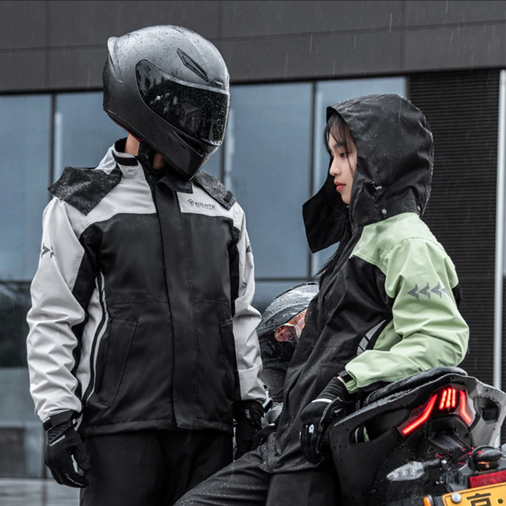 Мотоциклет дъждобран-костюм SULAITE Непромокаема мушама с прерязано, дъждобран с светоотражающей лента за колоездене