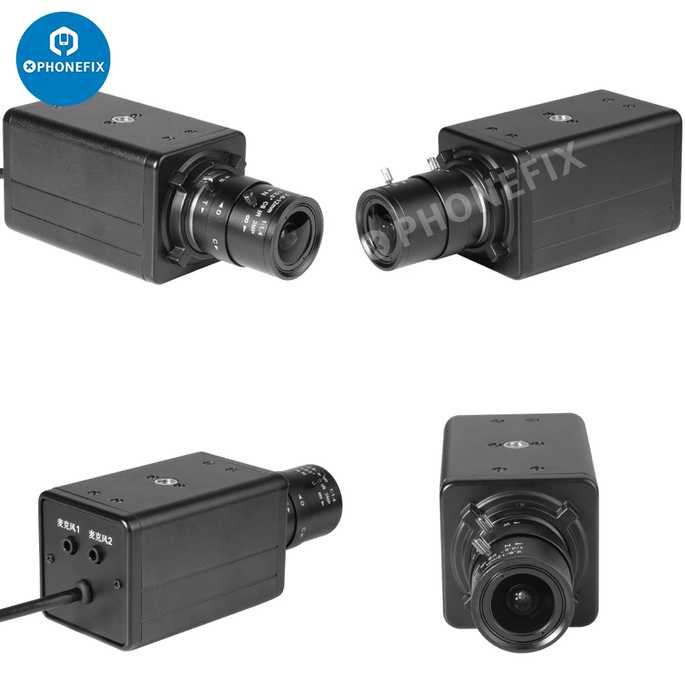 Уеб камера 5.0 MP 4K 1080P 30 кадъра в секунда, 10-кратно увеличение, USB HD уеб-камера с ръчна бленда 2,8-12 мм, статив, микрофон, запис на видео