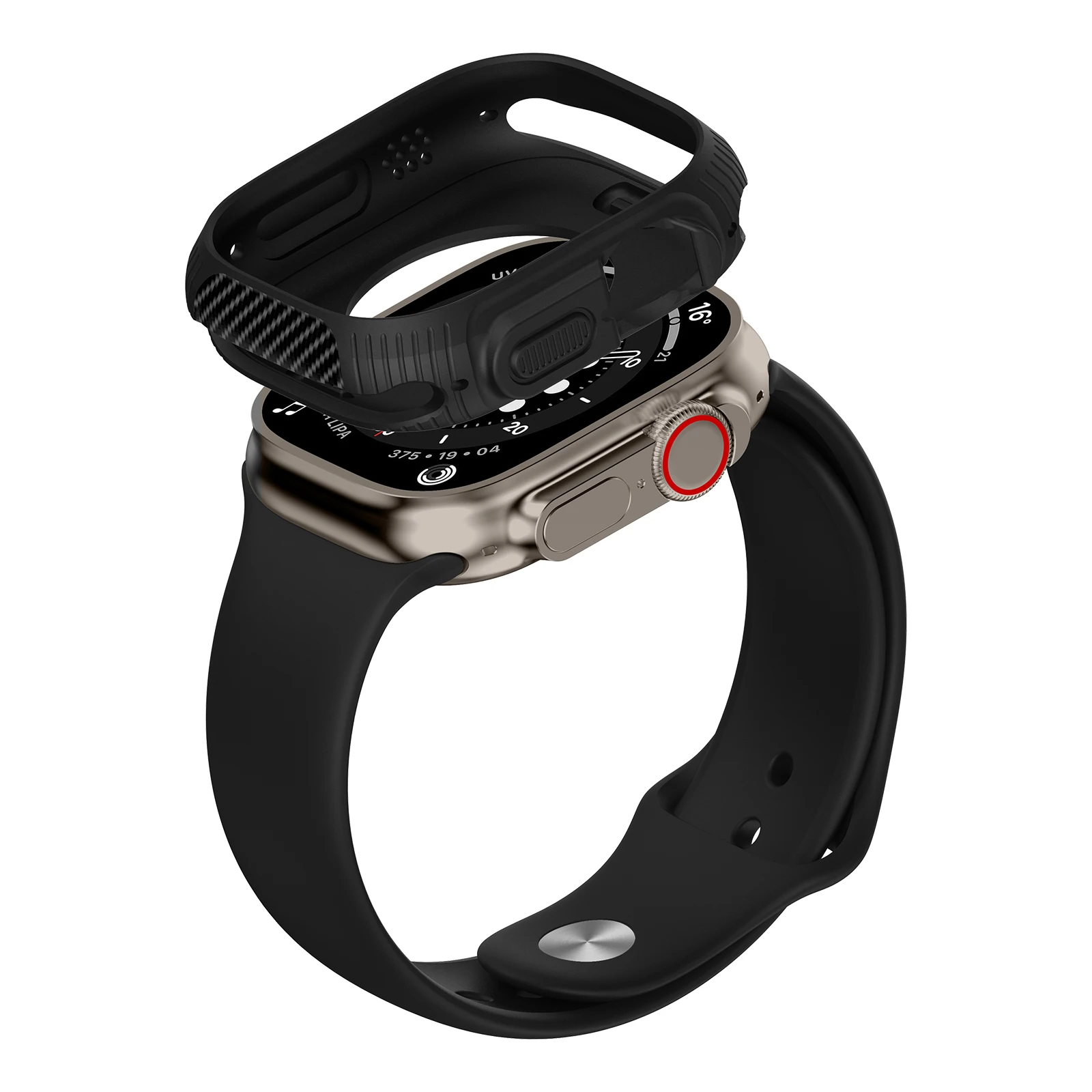 Спортен Тънък Калъф, изработени от Въглеродни Влакна С Пълно Защитно Покритие 1: 1 За Apple Watch 49mm Ultra iWatch Series 8 Anti-collision