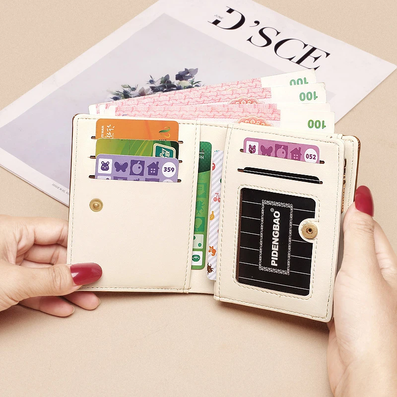 Модерен нов женски мини чантата си, държач за карти, портфейл, чанта за монети, държач за карти, кратък чантата, чантата е от изкуствена кожа, чанта за дреболии