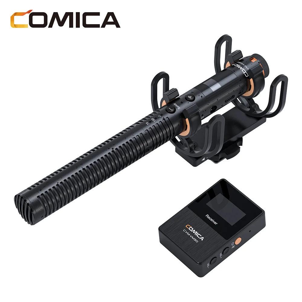 COMICA VM30 Многофункционален безжичен пистолет-микрофон микрофон за намаляване на шума, камера на мобилен телефон пистолет-микрофон за запис на