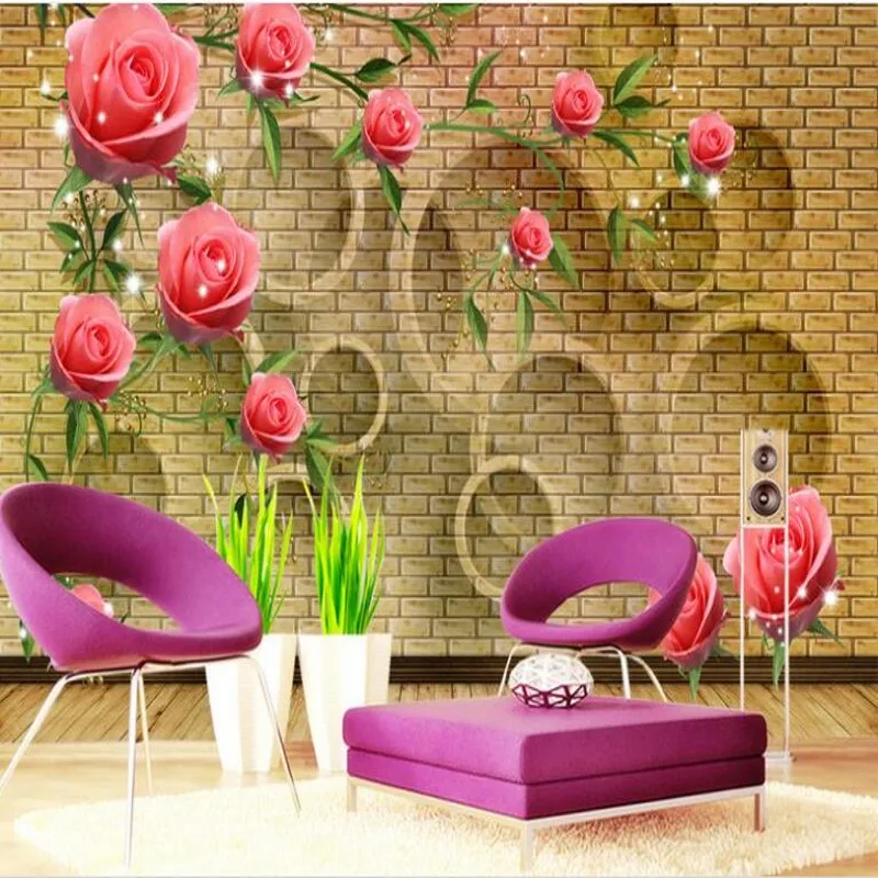 wellyu потребителски мащабни стенописи фантазийные рози звезди от ратан 3D TV фон стенни тапети papel de parede para quarto
