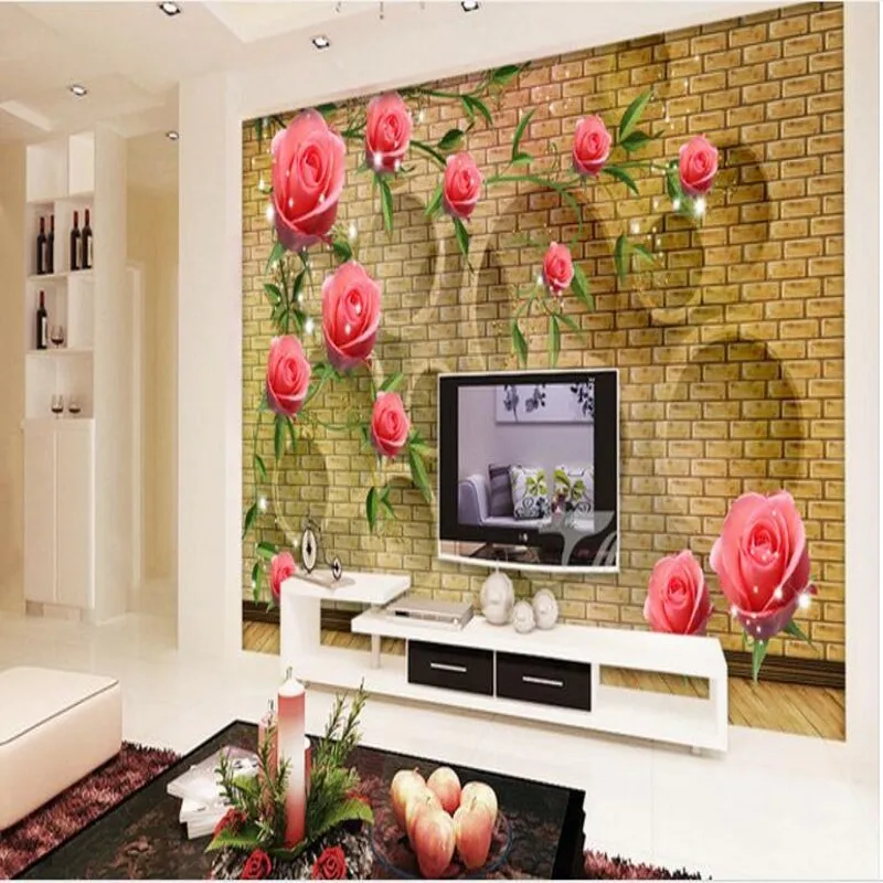 wellyu потребителски мащабни стенописи фантазийные рози звезди от ратан 3D TV фон стенни тапети papel de parede para quarto