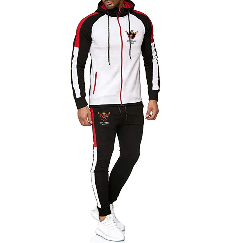 2023 Нова мъжки пролет-есен яке с цип с принтом Thunderdome, спортно облекло, hoody с качулка + casual модерен спортен костюм