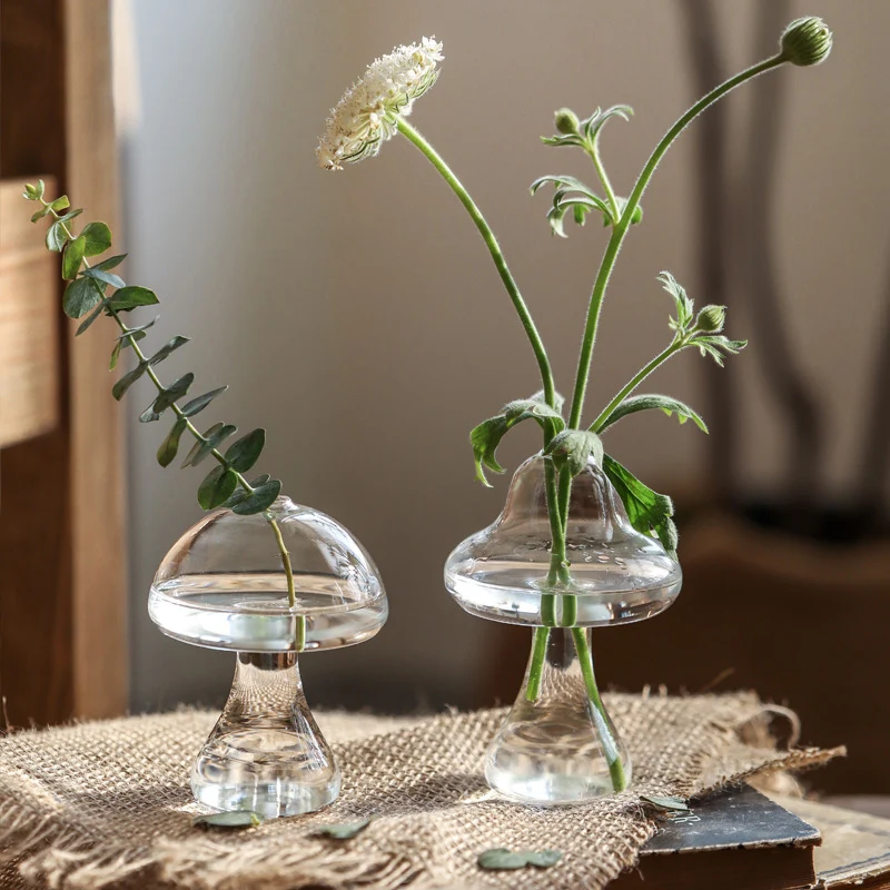 Мини-ваза за цветя с гъби, гидропонная стъклена бутилка за растения, ваза за цветя, декорация за дома, сватбен подарък за гостите, вази