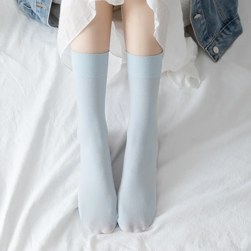 Модни Jk дишащи и удобни модни прости памучни чорапи носочные изделия, чорапи до прасците в корейски стил, еластични дамски тънки чорапи