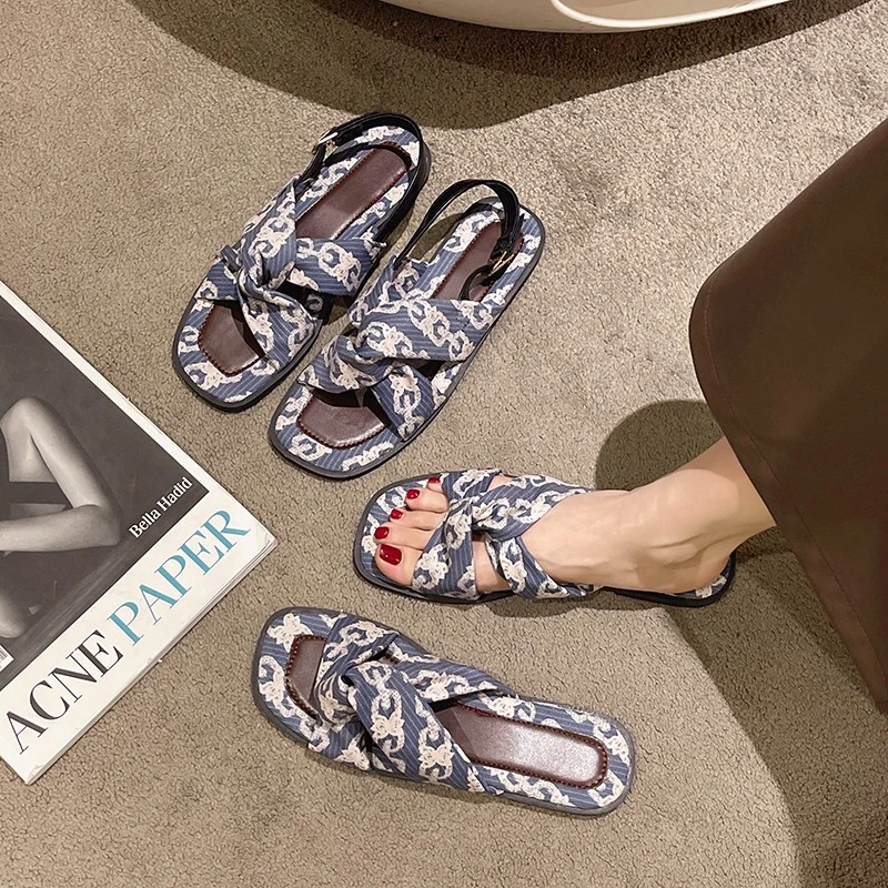 BLEJOOG/Нови дамски сандали на равна подметка, Летни Модни Елегантни и леки ежедневни обувки на нисък ток, чехли, Специални дамски джапанки