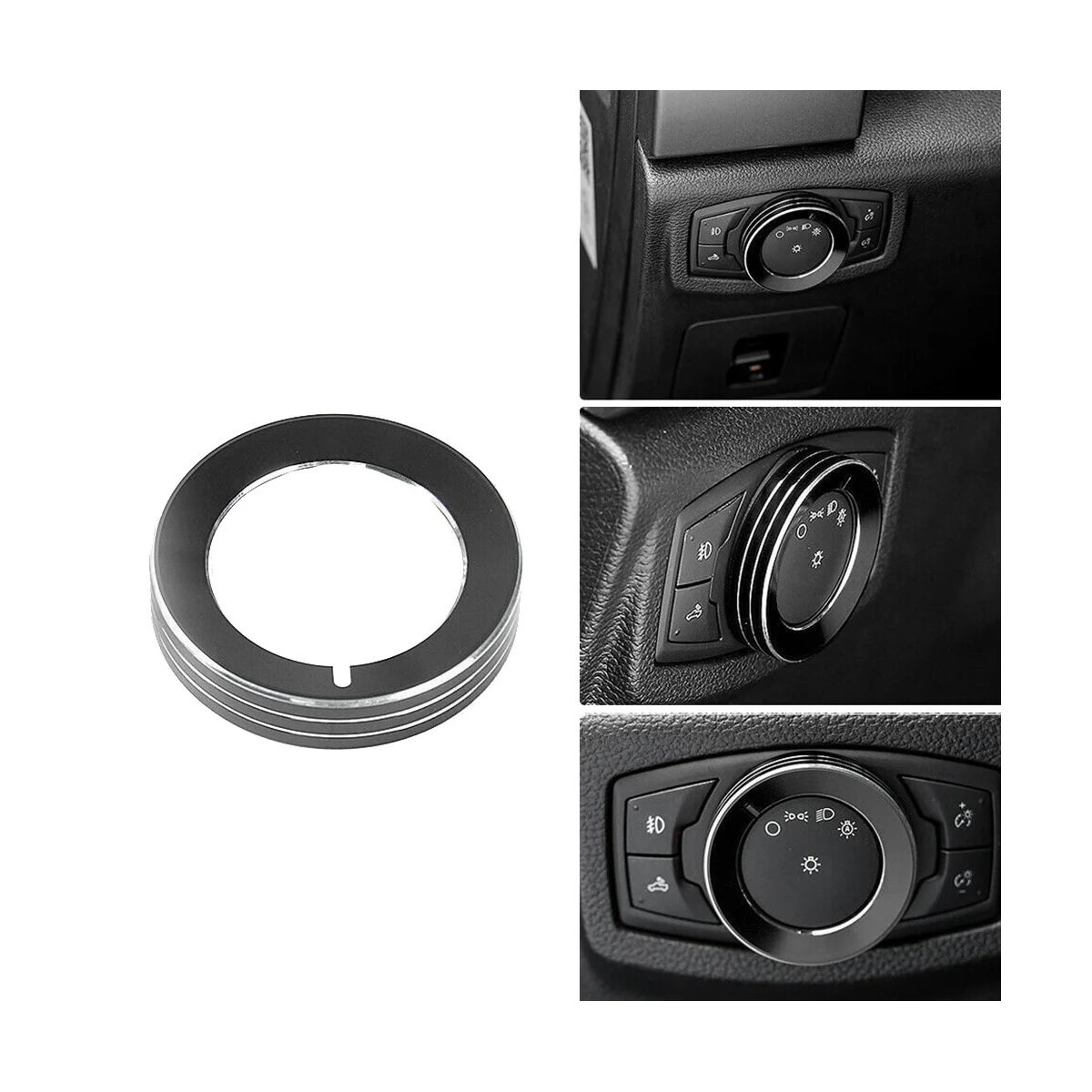 Дръжка аудиофары централна конзола, декоративни пръстен, пръстен за вътрешната дръжка, автоаксесоари за Ford Mustang 15-20 Злато