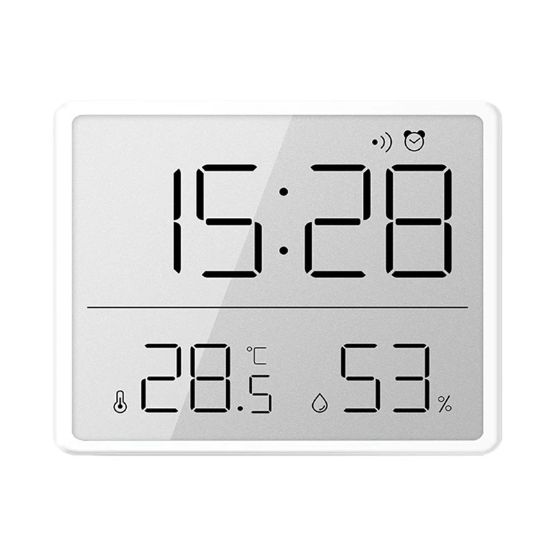 Дигитален влагомер, Термометър с часовник Монитор влажност Таймер Будилник за Домашния офис, Детската стая