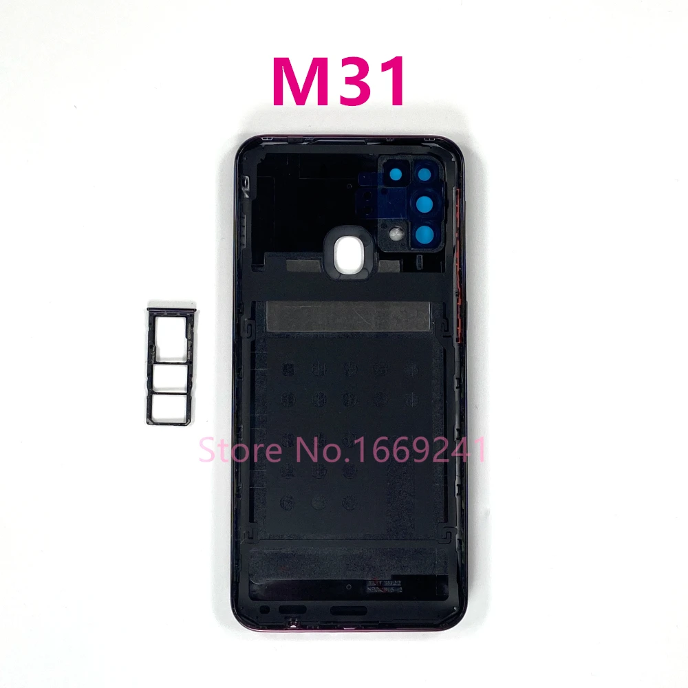Делото За Samsung Galaxy М31 M315 M315F Батерия на Задната Врата в Корпуса на Телефона Калъф + Тава За СИМ-карта Капак на Шасито на Резервни Части