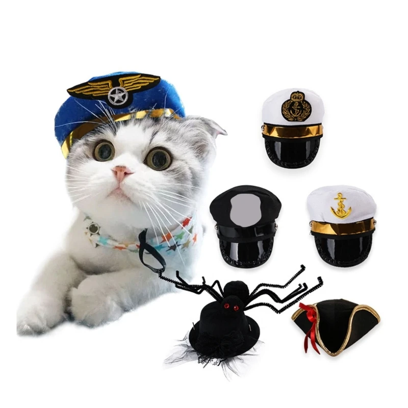 Скъпа шапка пиратски капитан за котки, Коледни шапки и за кучета, аксесоари за костюми за cosplay на Хелоуин